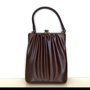 Vintage Bag, Handbag Theodore of California 1960's Brown Leather Handbag.